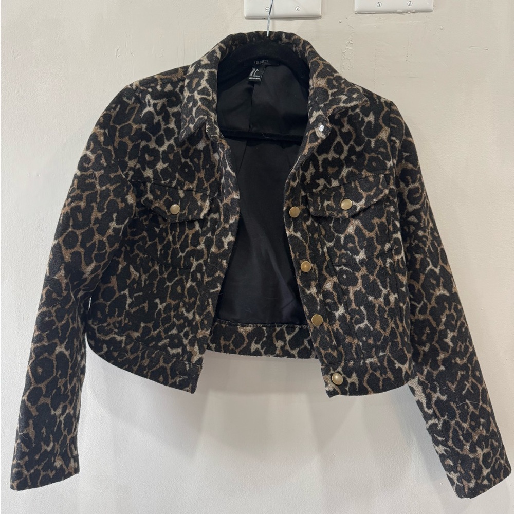 Leopard Print Women's cropped Jacket